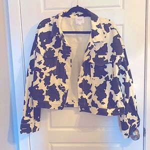 Indie 🌈🧿 cowboy 🏳️‍🌈 cow print jean jacket